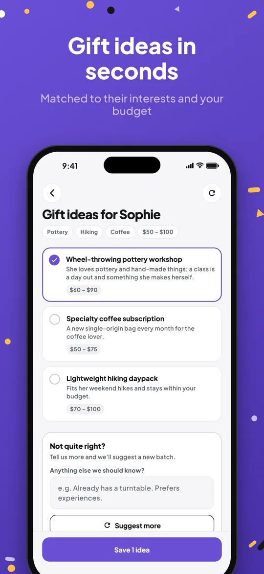 Gift ideas for a person